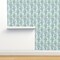 Blue Floral Citrus Tree Botanical Toile Fruit Grove Woodland Farm Lemon Orange Lime Small Scale Custom Removable Wallpaper by Spoonflower Peel & Stick Wallpaper 2FT Wide